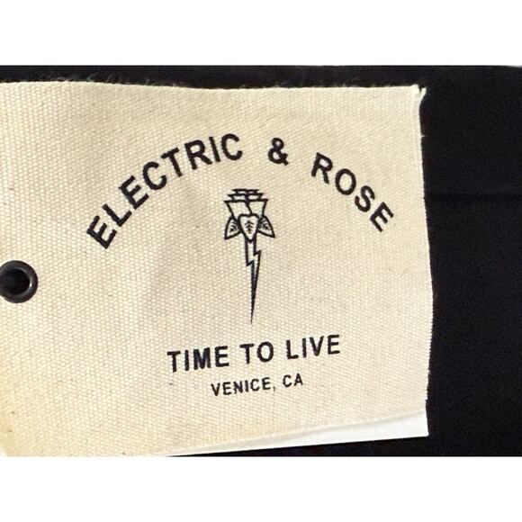 ELECTRIC & ROSE BLACK TEXTURED KNIT DRAWSTRING JOGGER LOUNGE SWEATPANTS PANTS XS - Picture 3 of 5